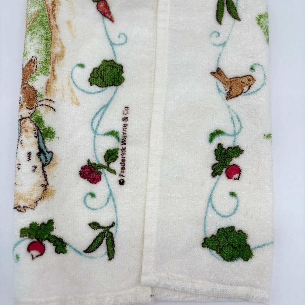 Vintage Peter Rabbit Crochet Hanging Kitchen Towel Cottagecore Storybook Decor